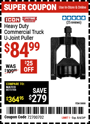 Harbor Freight Coupons, HF Coupons, 20% off - 58800