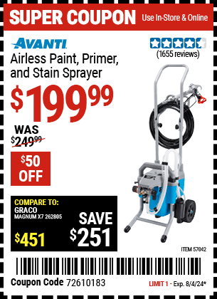 Harbor Freight Coupons, HF Coupons, 20% off - Airless Paint, Primer & Stain Sprayer