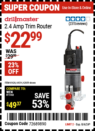 Harbor Freight Coupons, HF Coupons, 20% off - 1/4