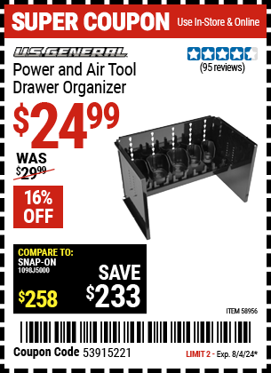 Harbor Freight Coupons, HF Coupons, 20% off - 58956