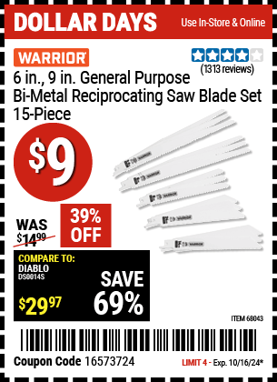 Harbor Freight Coupons, HF Coupons, 20% off - 15 Piece, 6