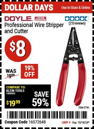 Harbor Freight Coupons, HF Coupons, 20% off - Professional Wire Stripper and Cutter