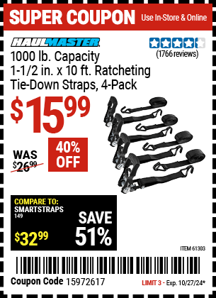 Harbor Freight Coupons, HF Coupons, 20% off - 4 Piece 1-1/2