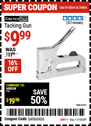 Harbor Freight Coupons, HF Coupons, 20% off - Fastenpro Heavy Duty Tacking Gun