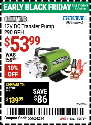 Harbor Freight Coupons, HF Coupons, 20% off - 12 Volt Dc Transfer Pump