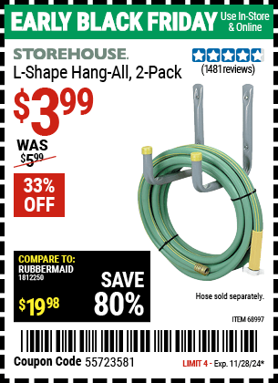 Harbor Freight Coupons, HF Coupons, 20% off - 2 Piece L-shape Hang-all