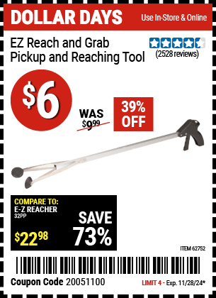 Harbor Freight Coupons, HF Coupons, 20% off - Ez Reach And Grab Pickup And Reaching Tool