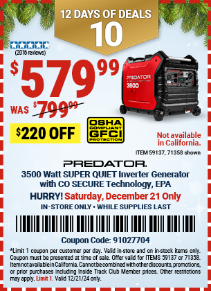 Harbor Freight Coupons, HF Coupons, 20% off - 71358