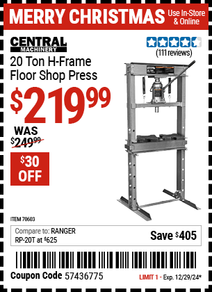 Harbor Freight Coupons, HF Coupons, 20% off - 70603