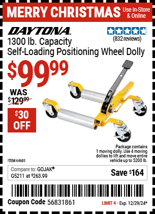 Harbor Freight Coupons, HF Coupons, 20% off - 5200 Lb. Ultra-mobile Self-loading Vehicle Dolly