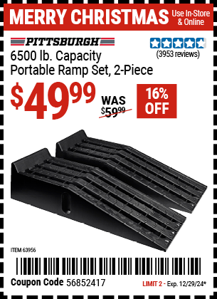 Harbor Freight Coupons, HF Coupons, 20% off - 2 Piece Auto Ramp Sets Polypropylene