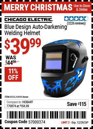 Harbor Freight Coupons, HF Coupons, 20% off - Auto-darkening Welding Helmet