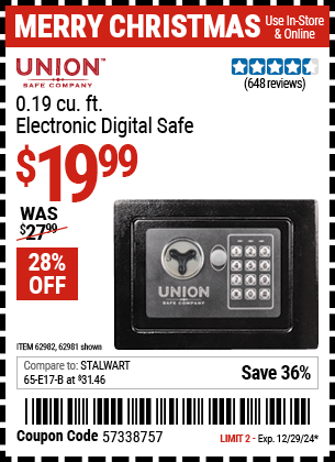 Harbor Freight Coupons, HF Coupons, 20% off - 0.19 Cubic Ft. Electronic Digital Safe