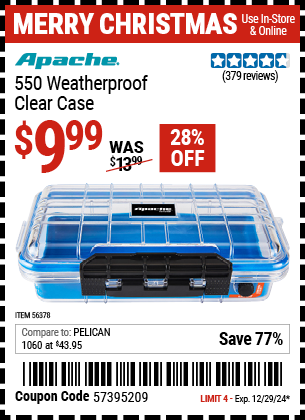 Harbor Freight Coupons, HF Coupons, 20% off - APACHE 550 CLEAR CASE