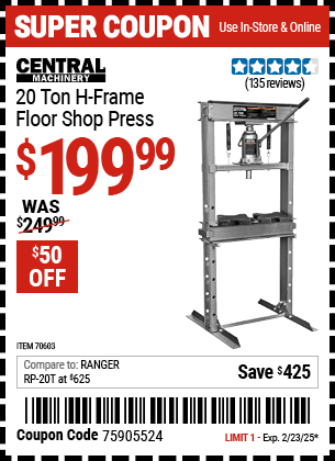 Harbor Freight Coupons, HF Coupons, 20% off - 70603