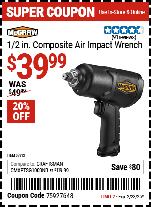 Harbor Freight Coupons, HF Coupons, 20% off - 58912