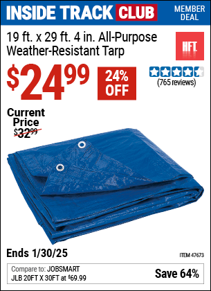 Harbor Freight Coupons, HF Coupons, 20% off - 19 ft. x 29 ft. 4 in. Blue All Purpose/Weather Resistant Tarp