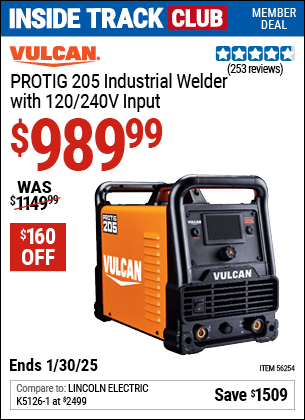 Harbor Freight Coupons, HF Coupons, 20% off - Vulcan Protig 205 Industrial Welder With 120/240 Volt Input