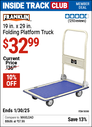 Harbor Freight Coupons, HF Coupons, 20% off - FRANKLIN 19 in. x 29 in. Folding Platform Truck for $34.99