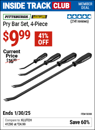 Harbor Freight Coupons, HF Coupons, 20% off - PITTSBURGH Pry Bar Set 