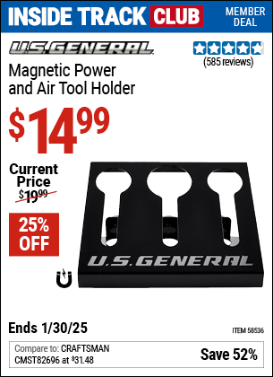 Harbor Freight Coupons, HF Coupons, 20% off - U.S. GENERAL Magnetic Power and Air Tool Holder for $14.99