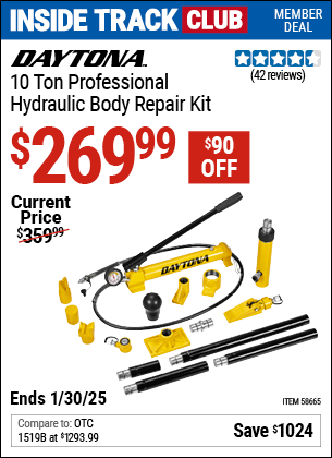 Harbor Freight Coupons, HF Coupons, 20% off - DAYTONA 10 ton Professional Hydraulic Body Repair Kit for $279.99