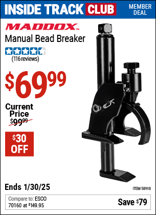 Harbor Freight Coupons, HF Coupons, 20% off - MADDOX Manual Bead Breaker for $69.99