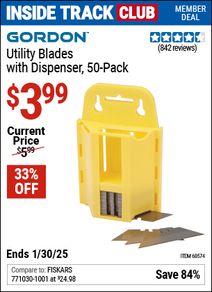 Harbor Freight Coupons, HF Coupons, 20% off - Utility Blades With Dispenser Pack Of 50