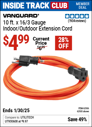 Harbor Freight Coupons, HF Coupons, 20% off - 10ft.x16 Gauge Indoor/outdoor Extension Cord