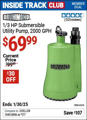 Harbor Freight Coupons, HF Coupons, 20% off - 1/3 Hp Submersible Utility Pump