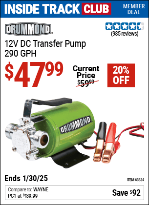 Harbor Freight Coupons, HF Coupons, 20% off - 12 Volt Dc Transfer Pump