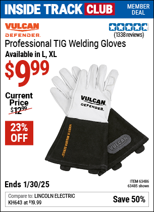 Harbor Freight Coupons, HF Coupons, 20% off - Vulcan Professional Tig Welding Gloves