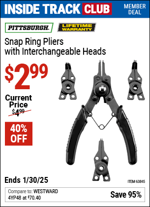 Harbor Freight Coupons, HF Coupons, 20% off - Pittsburgh Snap Ring Pliers With Interchangeable Heads