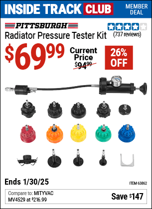 Harbor Freight Coupons, HF Coupons, 20% off - Radiator Pressure Tester Kit