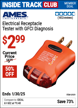 Harbor Freight Coupons, HF Coupons, 20% off - Electrical Receptacle Tester With Gfci Diagnosis