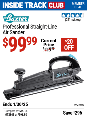 Harbor Freight Coupons, HF Coupons, 20% off - Baxter Straight Line Air Sander