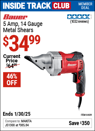 Harbor Freight Coupons, HF Coupons, 20% off - 14 Guage, 5 Amp Swivel Head Shears