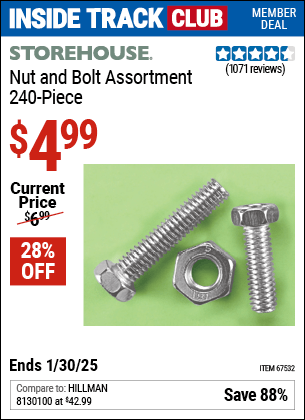 Harbor Freight Coupons, HF Coupons, 20% off - 240 Piece Nut And Bolt Assortment