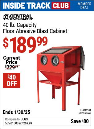 Harbor Freight Coupons, HF Coupons, 20% off - 40 Lb. Capacity Floor Blast Cabinet