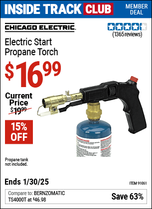 Harbor Freight Coupons, HF Coupons, 20% off - Electric Start Propane Torch