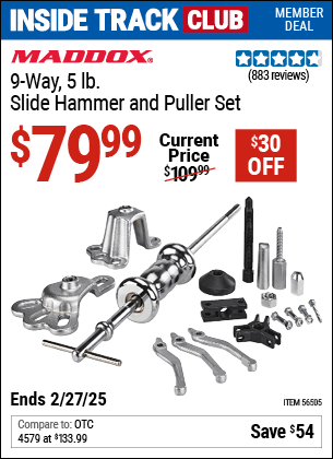 Harbor Freight Coupons, HF Coupons, 20% off - Maddox 9 Way, 5 Lb. Slide Hammer Puller Set