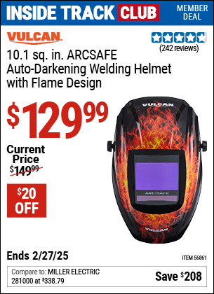 Harbor Freight Coupons, HF Coupons, 20% off - ARCSAFE Auto Darkening Welding Helmet with Flame Design