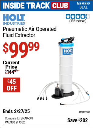 Harbor Freight Coupons, HF Coupons, 20% off - Pneumatic Air Operated Fluid Extractor