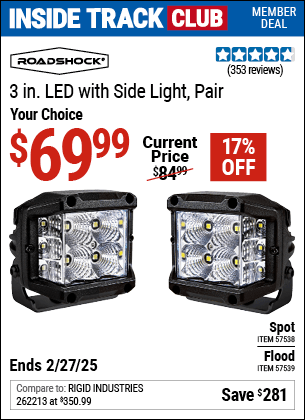 Harbor Freight Coupons, HF Coupons, 20% off - 3 In. LED Flood with Side Light - Pair