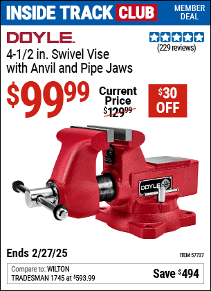 Harbor Freight Coupons, HF Coupons, 20% off - 4 in. Swivel Vise with Anvil  and Pipe Jaws