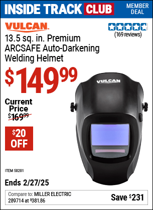 Harbor Freight Coupons, HF Coupons, 20% off - VULCAN Premium ARCSAFE Auto-Darkening Welding Helmet for $149.99