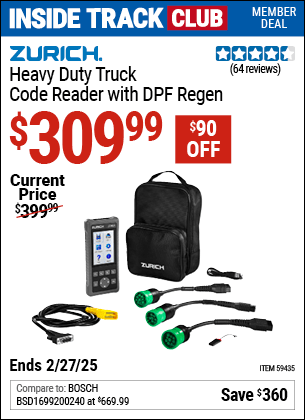 Harbor Freight Coupons, HF Coupons, 20% off - ZURICH Heavy Duty Truck Code Reader with DPF Regen for $284.99