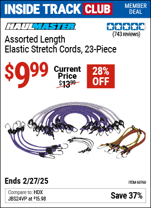 Harbor Freight Coupons, HF Coupons, 20% off - 23 Piece Assorted Length Elastic Stretch Cords