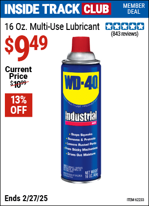 Harbor Freight Coupons, HF Coupons, 20% off - 16 Oz Wd-40 Lubricants