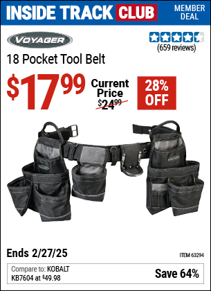 Harbor Freight Coupons, HF Coupons, 20% off - 18 Pocket Heavy Duty Tool Belt